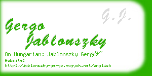 gergo jablonszky business card